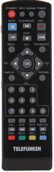 Пульт Telefunken TF-DVBT212/-DVBT213/-DVBT214 dvb-t2
